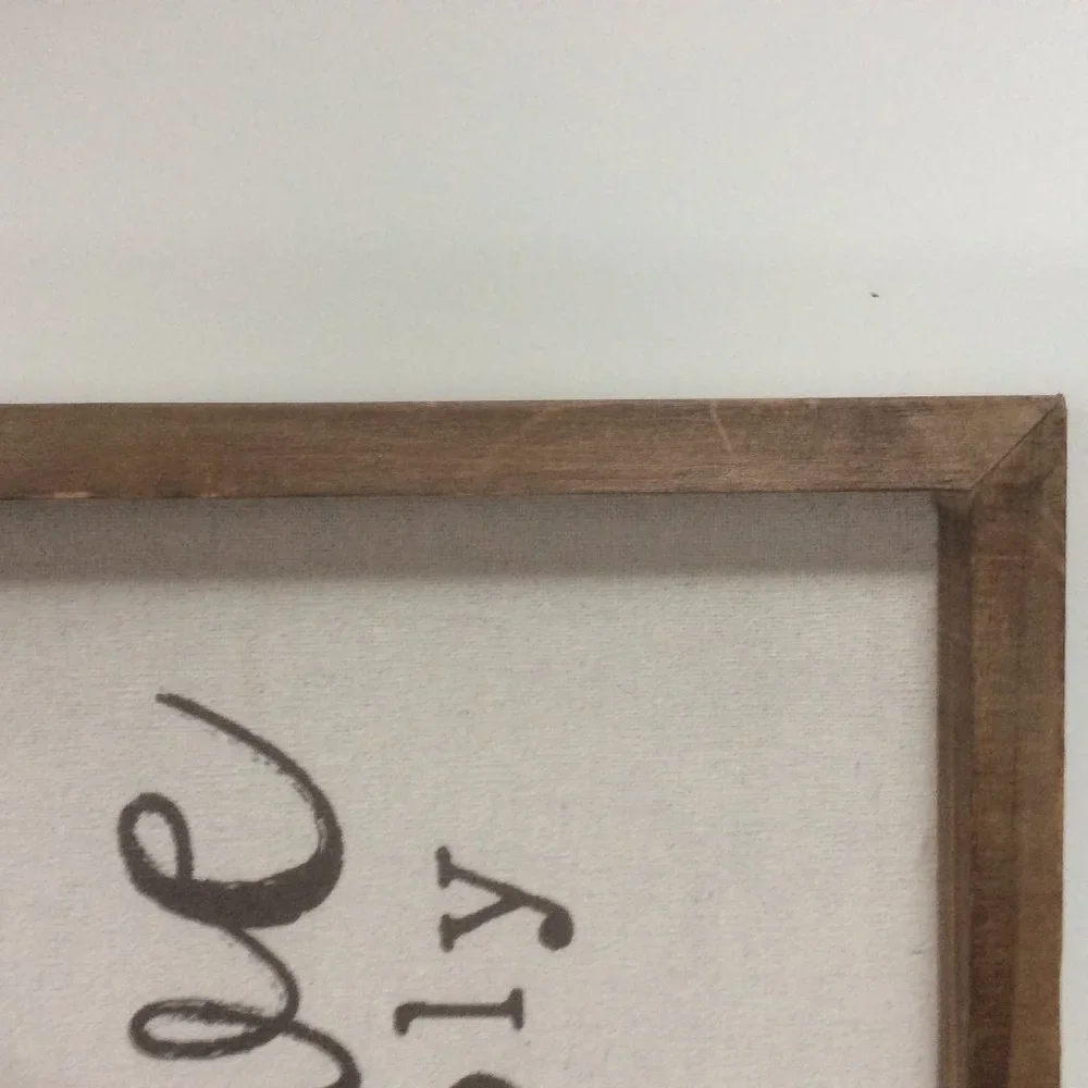 Live Simply Minimalist Wall Art on Canvas Framed in Wood 12